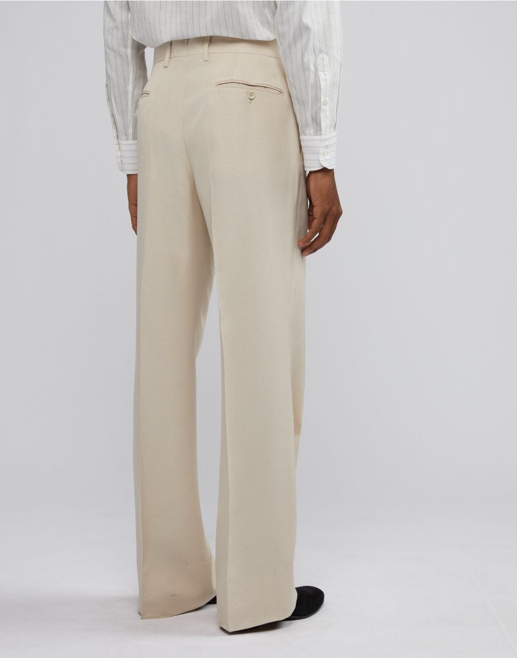Lardini Pantalone attitude panna con fondo ampio In Linea