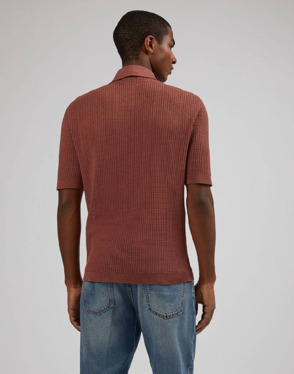 Lardini Polo rossa con lavorazione a punto traforato Nuovo