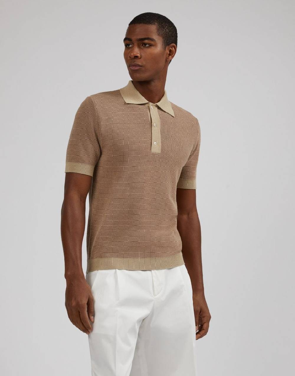 Lardini Polo bicolore con lavorazione jacquard Vendita