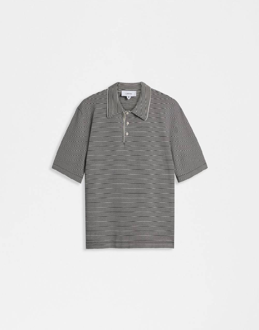 Lardini Polo in cotone crêpe jacquard bicolore Promozione