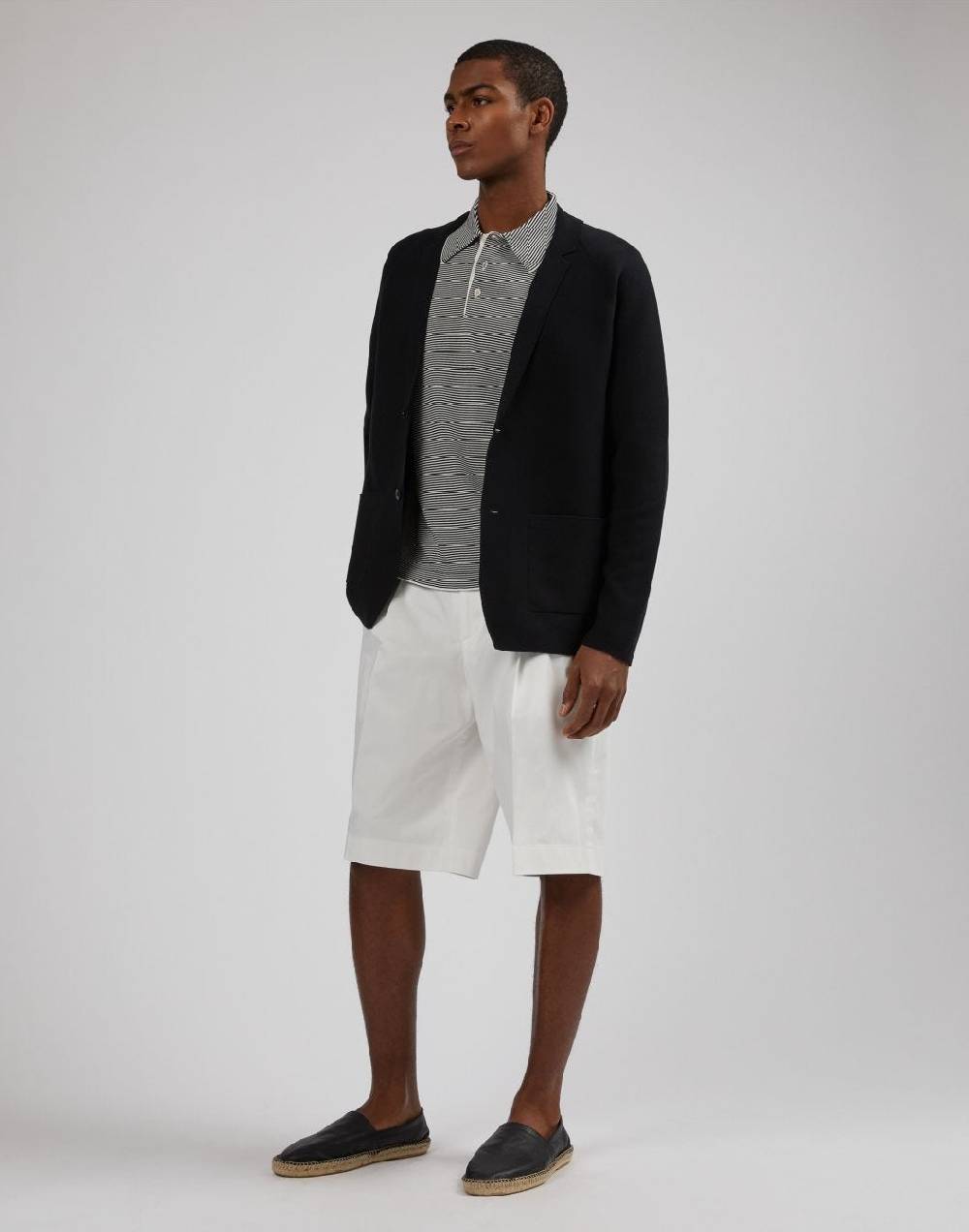Lardini Polo in cotone crêpe jacquard bicolore Promozione