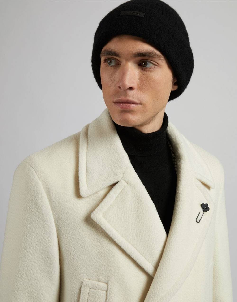 Lardini Berretto nero in filato di lana, cashmere e nylon Soddisfazione Garantita