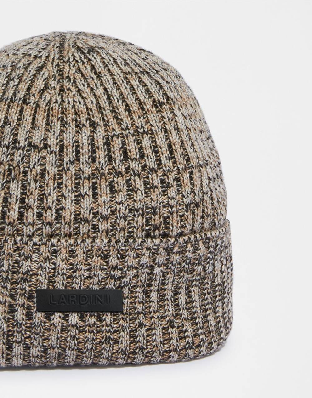 Lardini Berretto in lana merino 3 colori con lavorazione a coste Acquista Ora