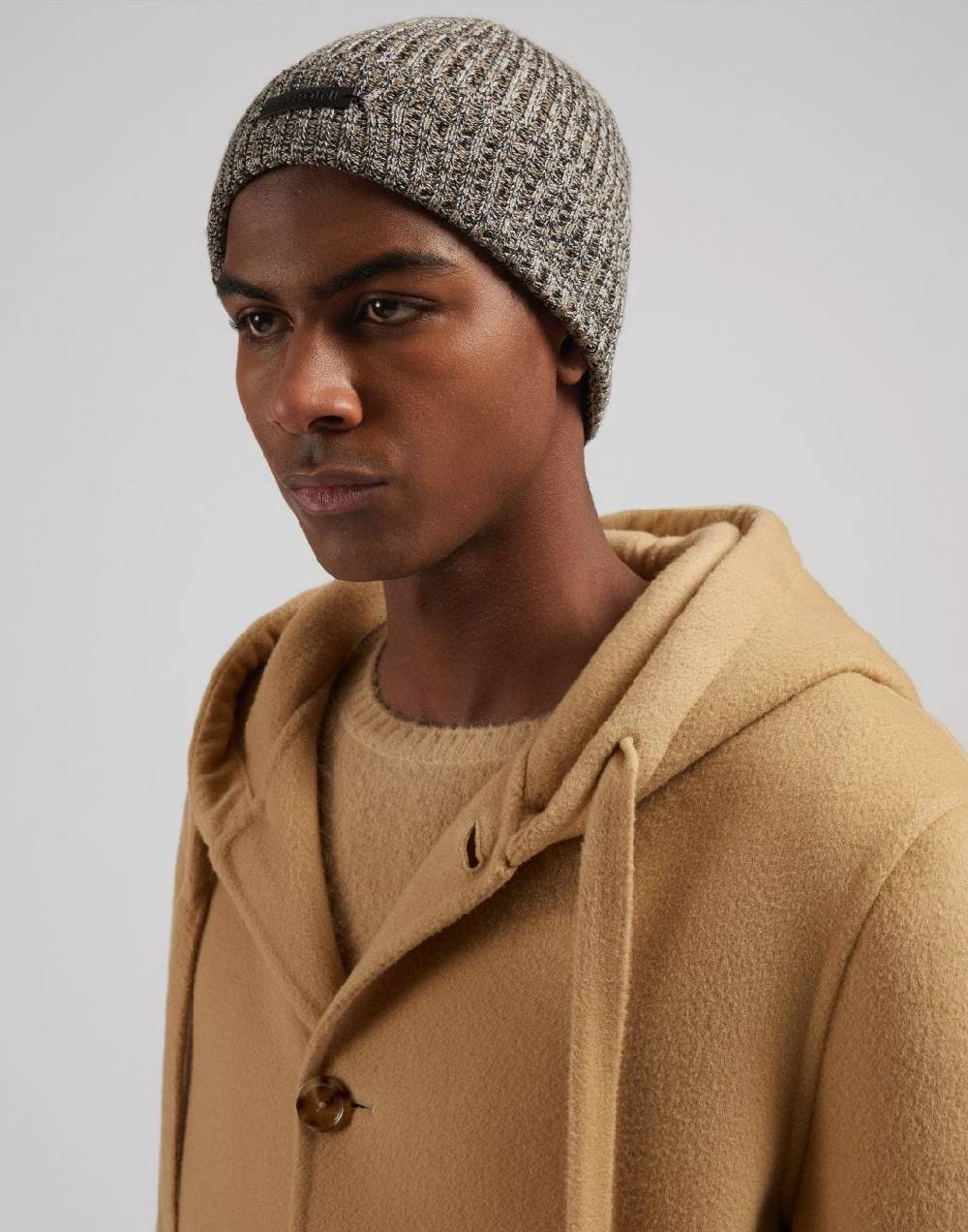 Lardini Berretto in lana merino 3 colori con lavorazione a coste Acquista Ora