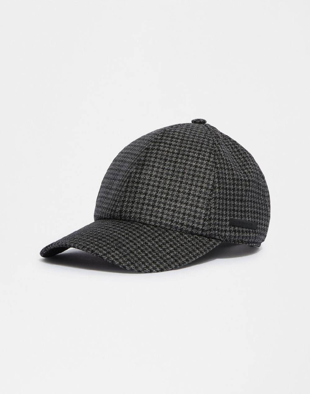 Lardini Cappello baseball in lana con disegno damier grigio-nero Consegna Veloce