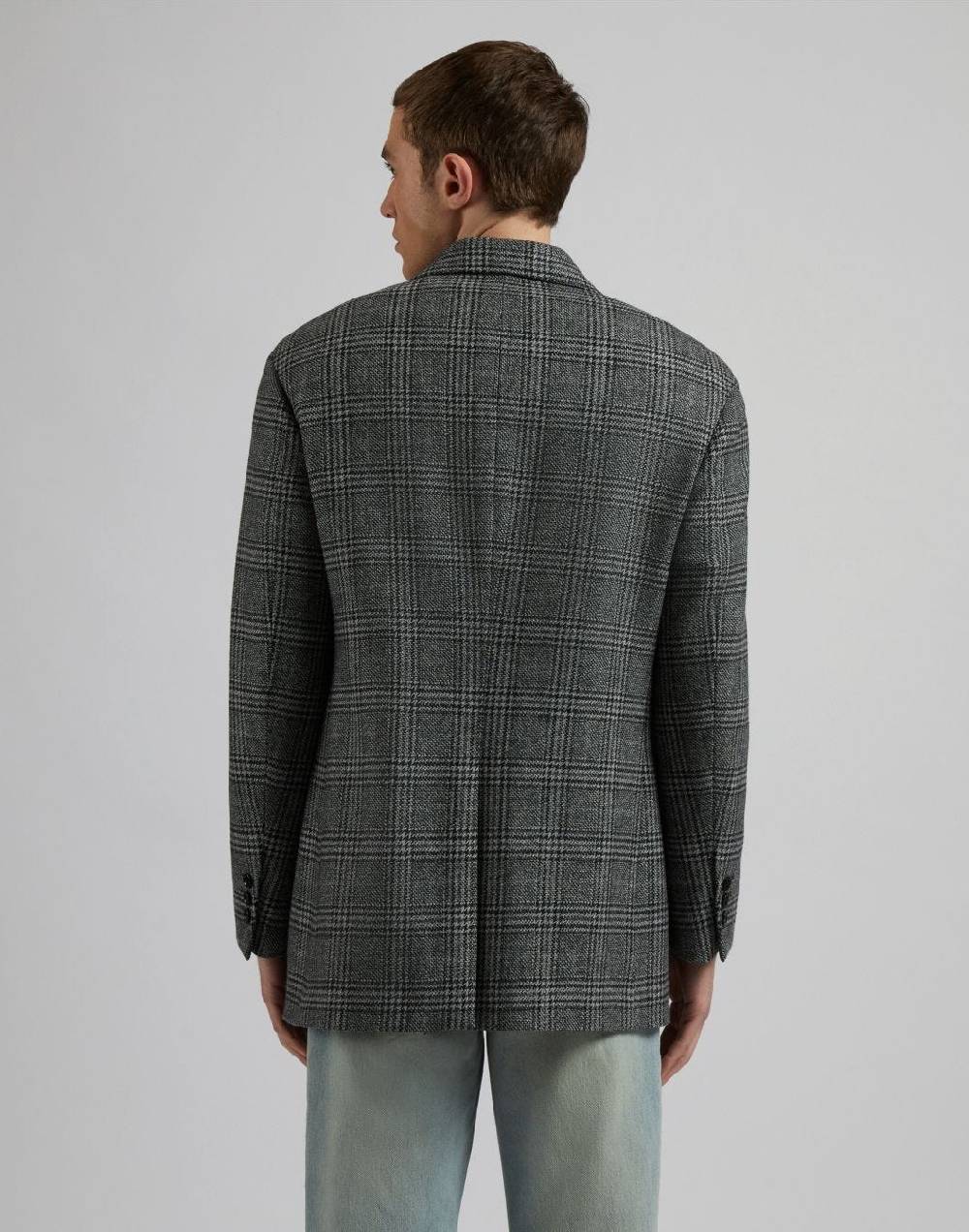 Lardini Giaccone monopetto in labswool di lana cashmere fantasia grigo-nero Fino Al -60%