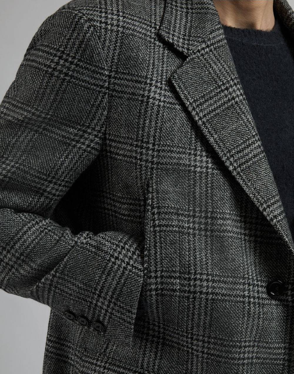 Lardini Giaccone monopetto in labswool di lana cashmere fantasia grigo-nero Fino Al -60%