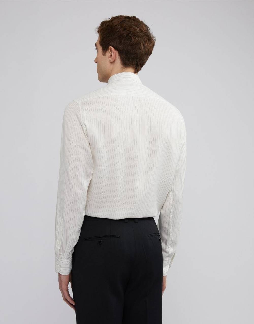 Lardini Camicia con collo italiano in seta habotai Fino al 50% di sconto