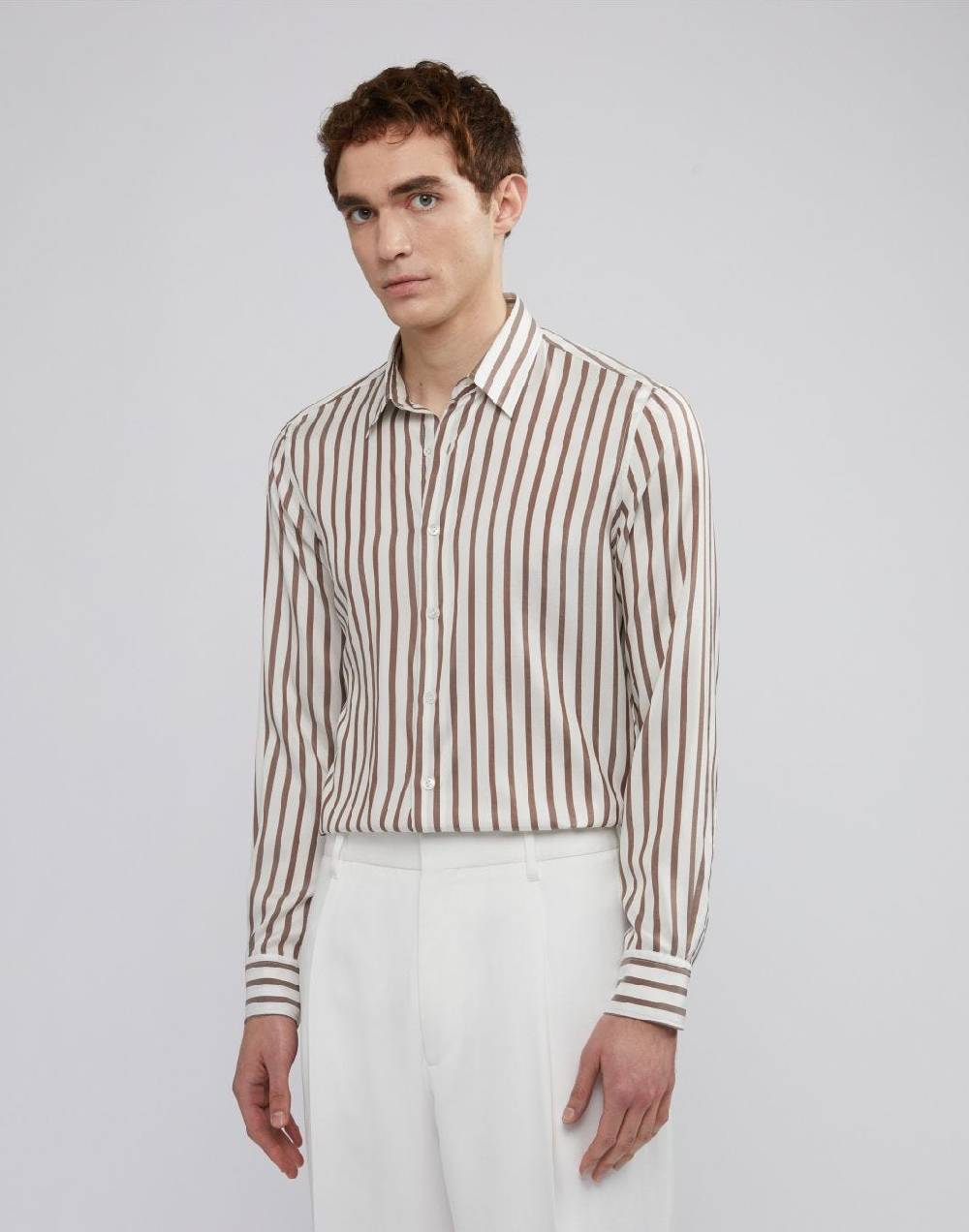 Lardini Camicia in seta con disegno riga Online