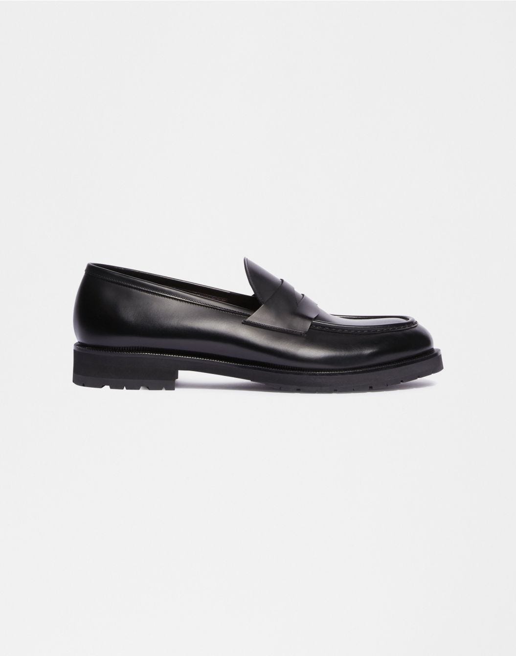 Lardini Mocassino in pelle nera con tacco Vendite Flash