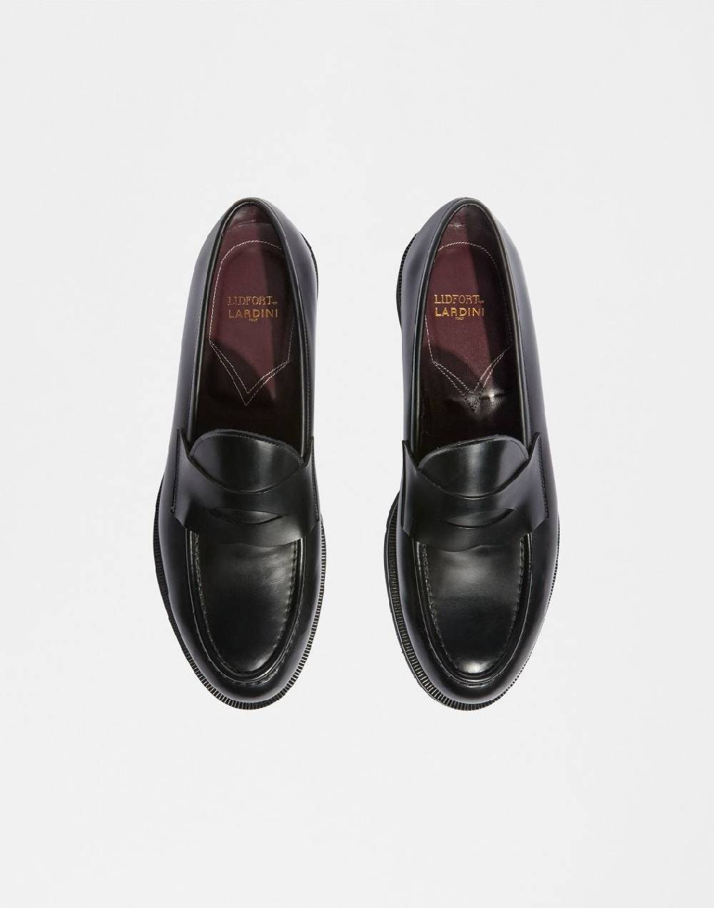 Lardini Mocassino in pelle nera con tacco Vendite Flash
