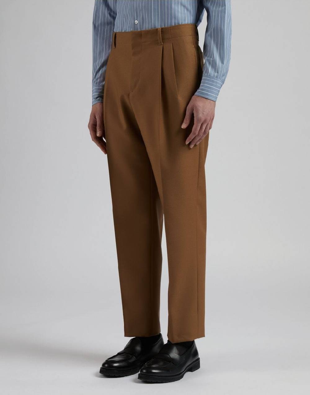 Lardini Pantalone nocciola in lana mohair Nuova