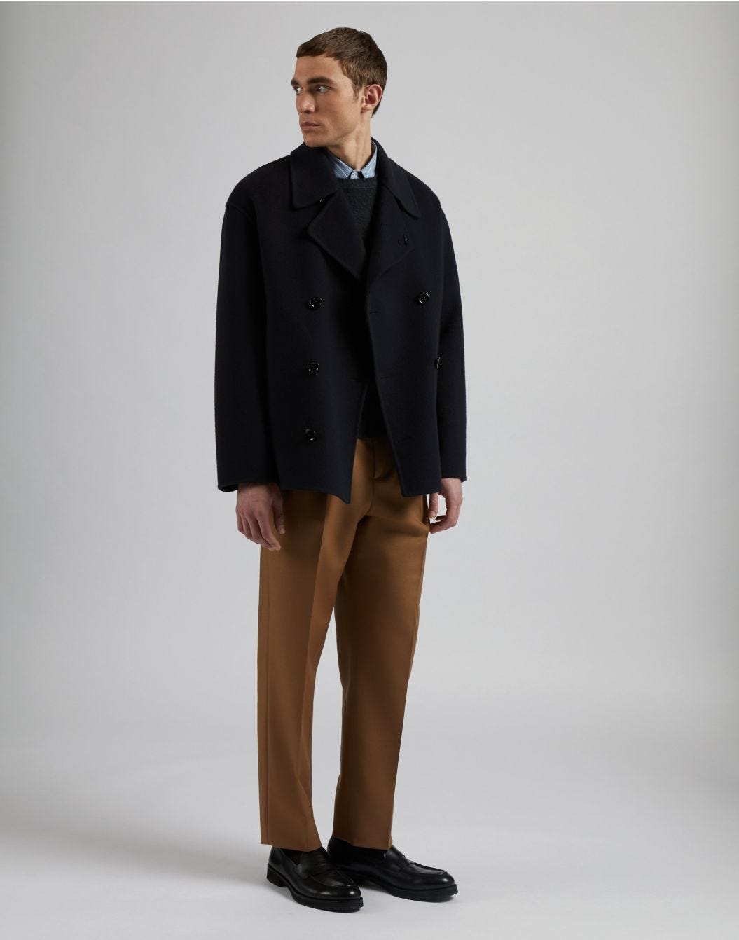 Lardini Pantalone nocciola in lana mohair Nuova