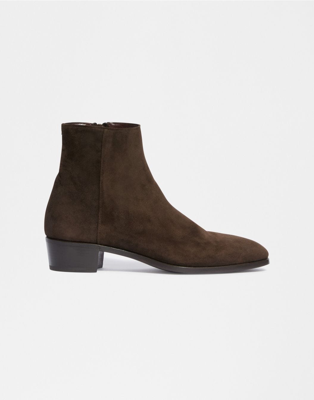 Lardini Stivaletto marrone in pelle di ovino scamosciata Italy