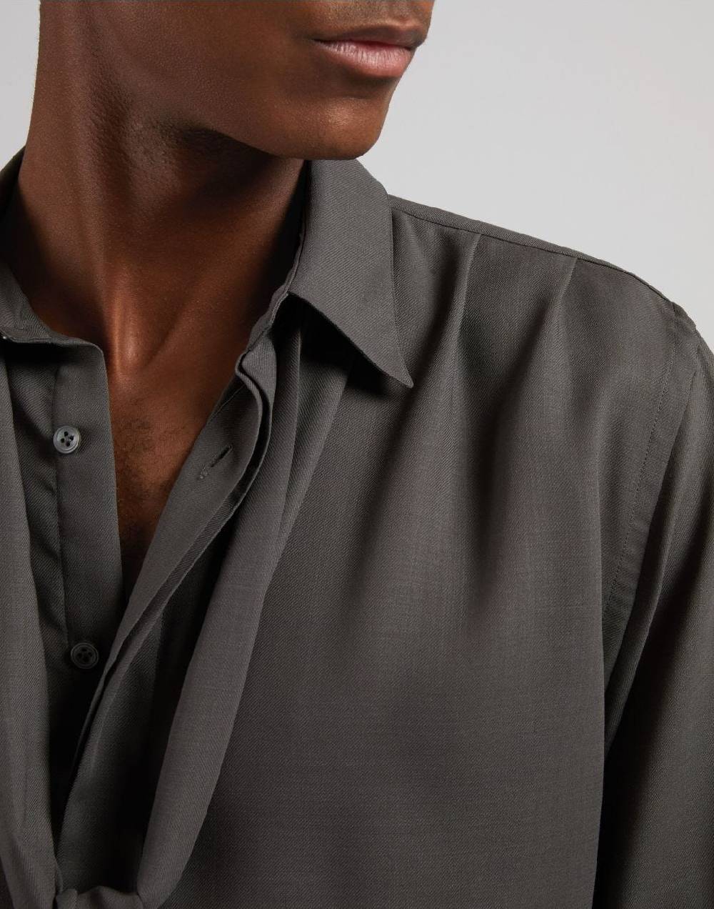 Lardini Camicia ampia attitude in tessuto vaiella grigio 50% di sconto per tempo limitato