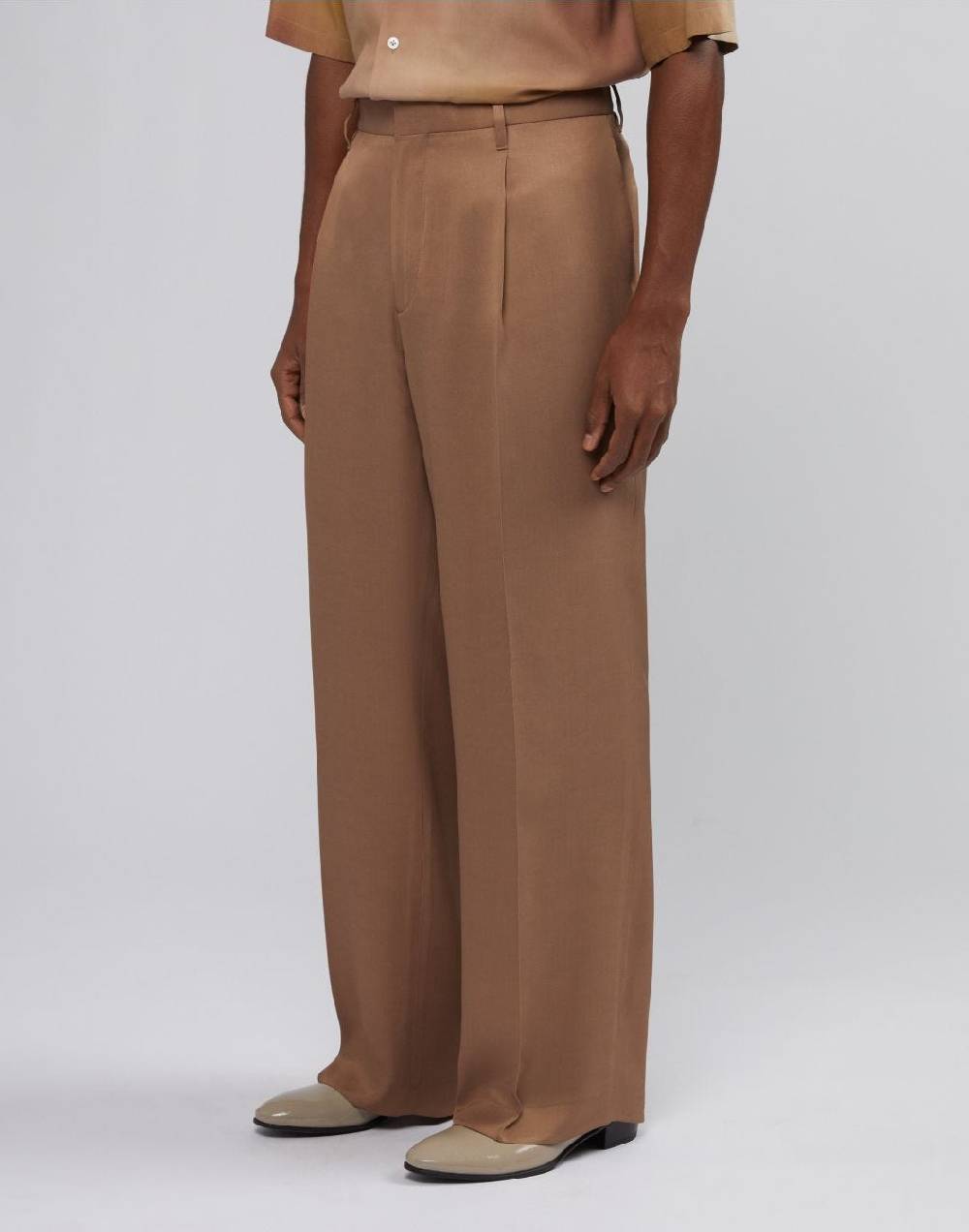 Lardini Pantalone comfort miami in viscosa nocciola In Linea