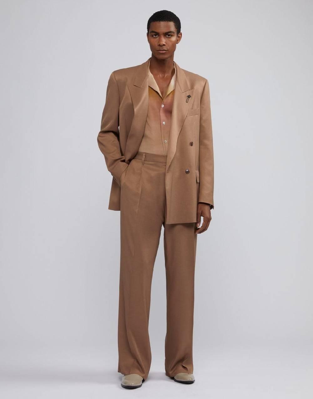 Lardini Pantalone comfort miami in viscosa nocciola In Linea