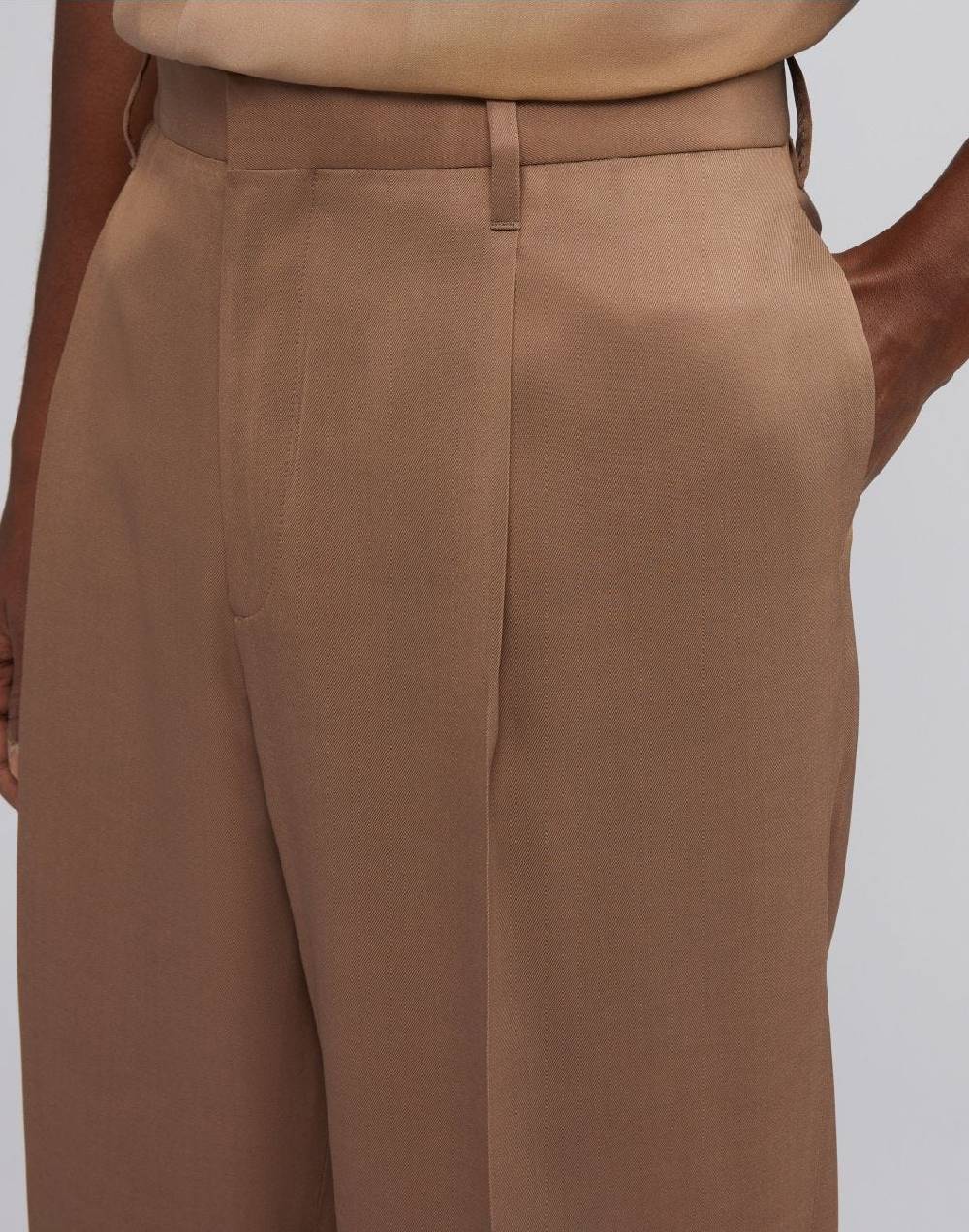Lardini Pantalone comfort miami in viscosa nocciola In Linea