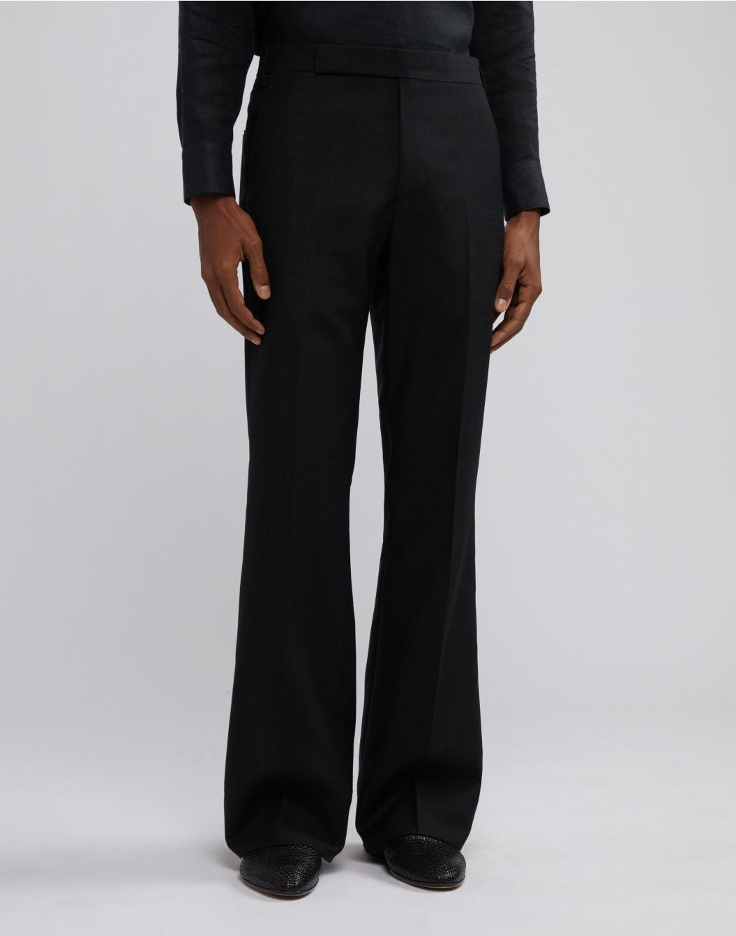 Lardini Pantalone nero attitude in lana e mohair Vendita