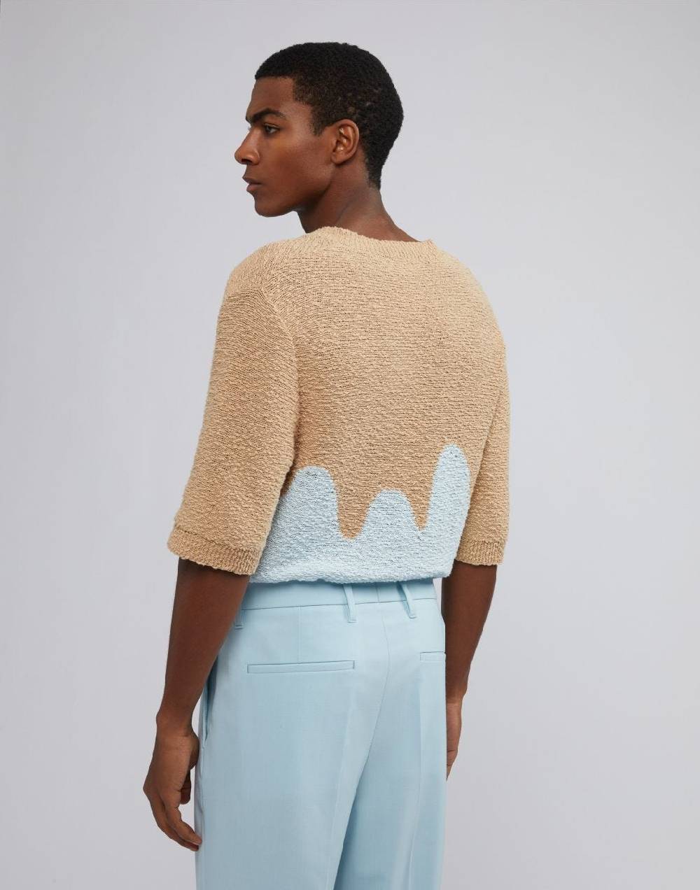Lardini Maglia a mezza manica con intarsio jacquard Promozione