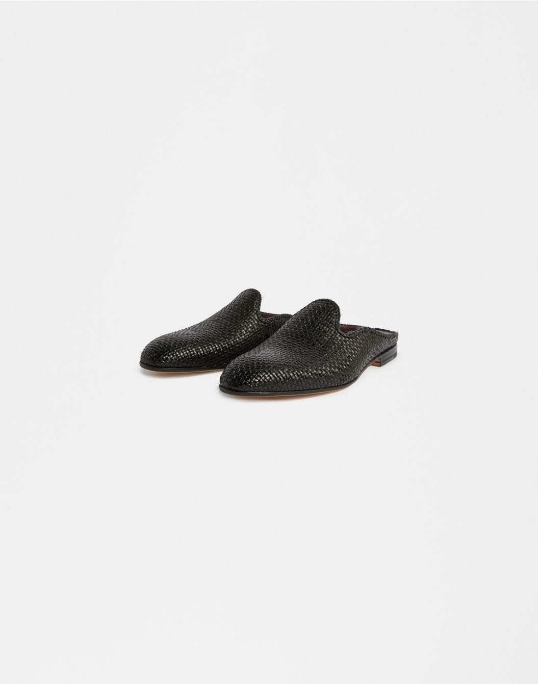 Lardini Mules in pelle di capra intrecciata