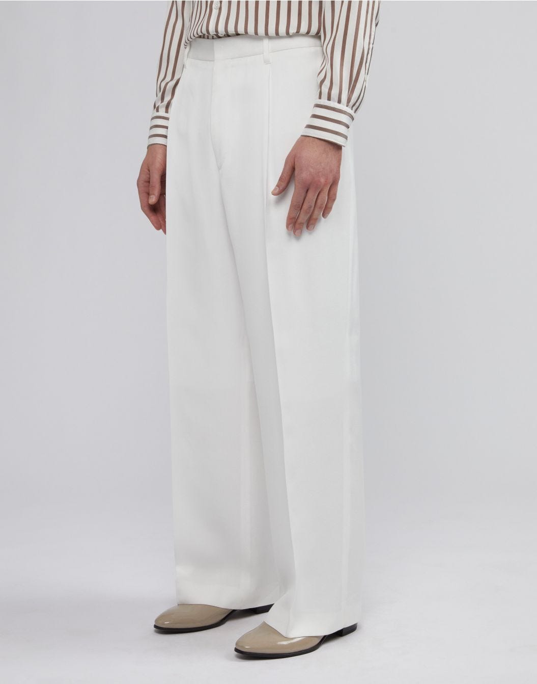 Lardini Pantalone comfort bianco in viscosa Spedizione Gratuita