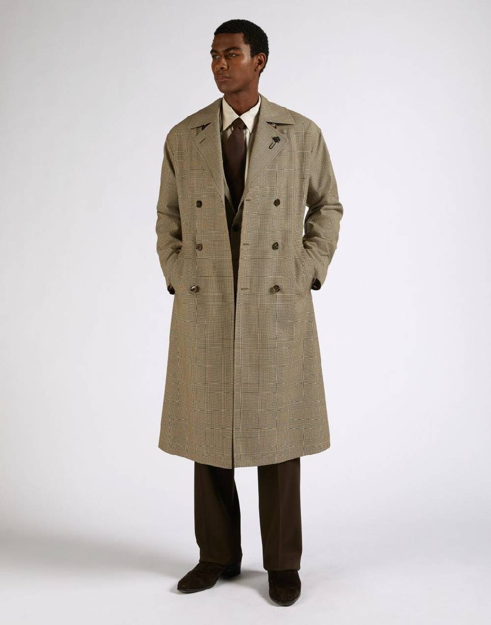 Lardini Trench doppiopetto attitude in lana con cintura in vita Promozione Limitata