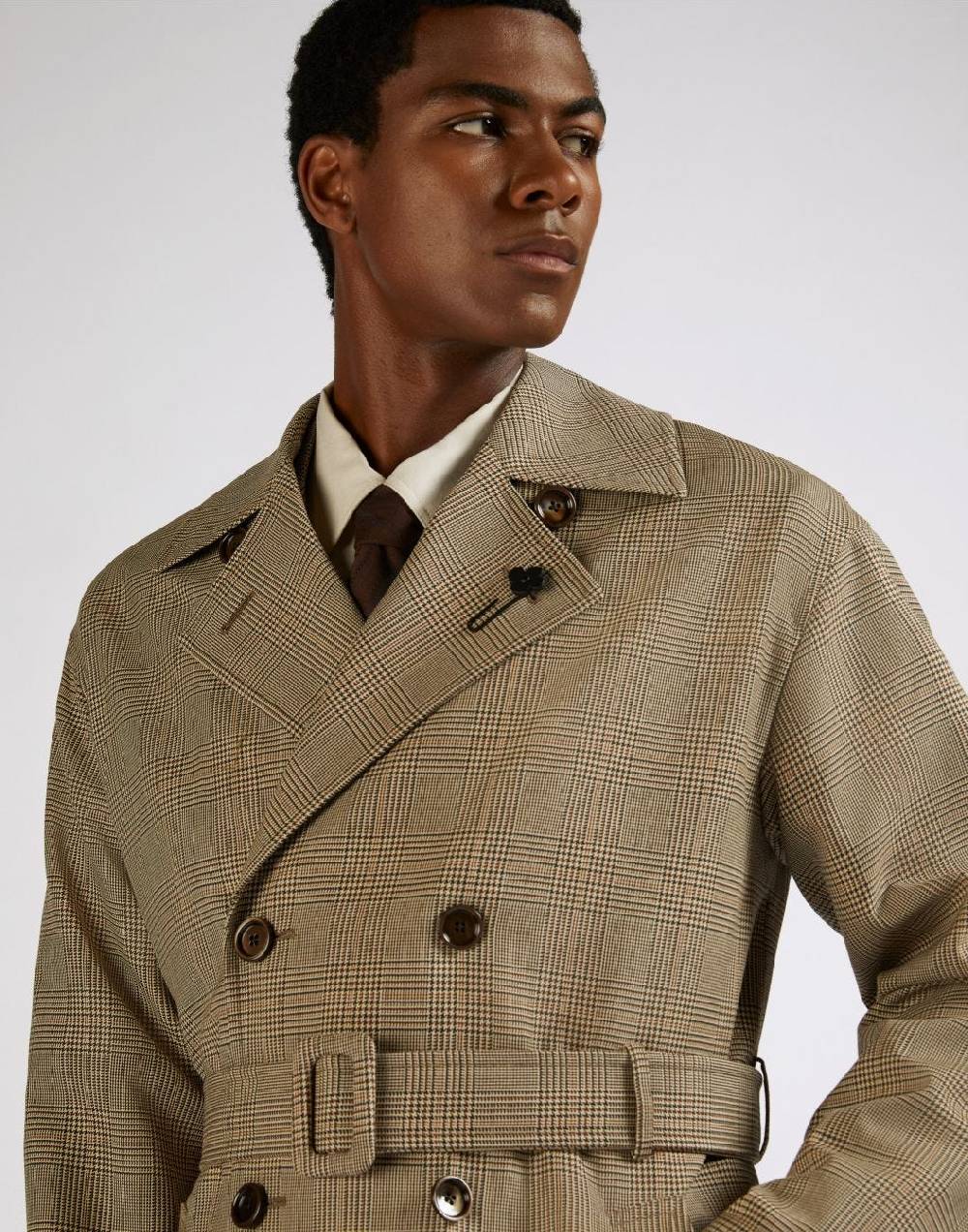 Lardini Trench doppiopetto attitude in lana con cintura in vita Promozione Limitata