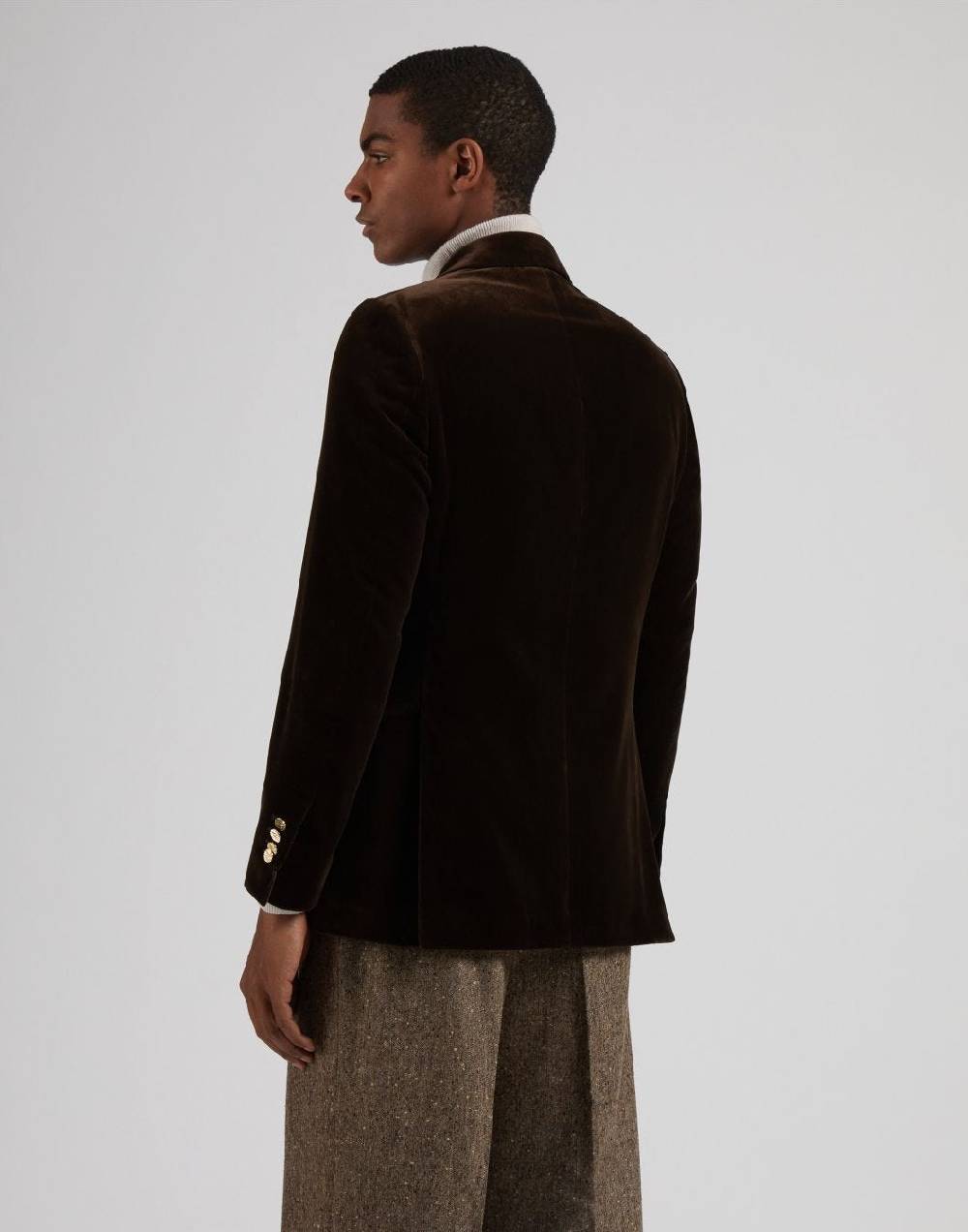 Lardini Giacca monopetto attitude in velluto liscio marrone Fino Al -60%