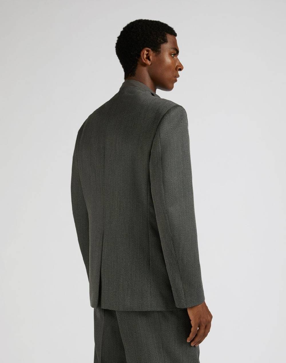 Lardini Giacca monopetto attitude senza rever in lana grigio-bianco Shopping Online