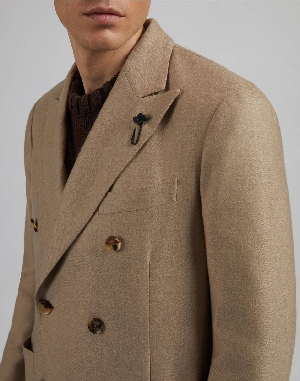 Lardini Giacca special line beige doppiopetto in cashmere natural stretch Prezzo Ridotto