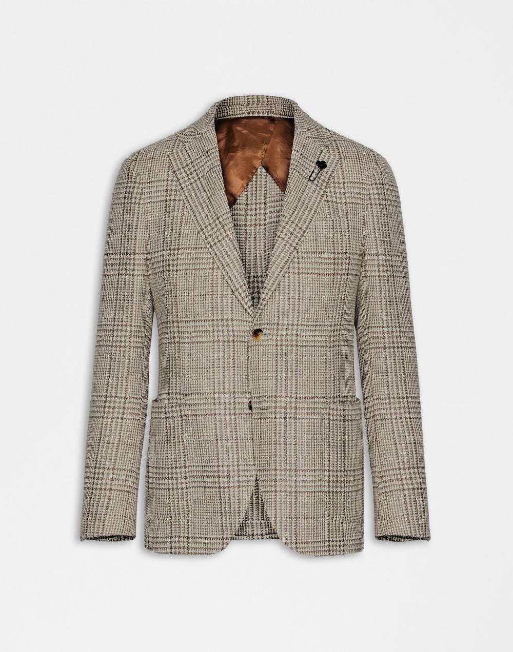 Lardini Giacca special line panna monopetto in lana, baby-alpaca e seta Presa