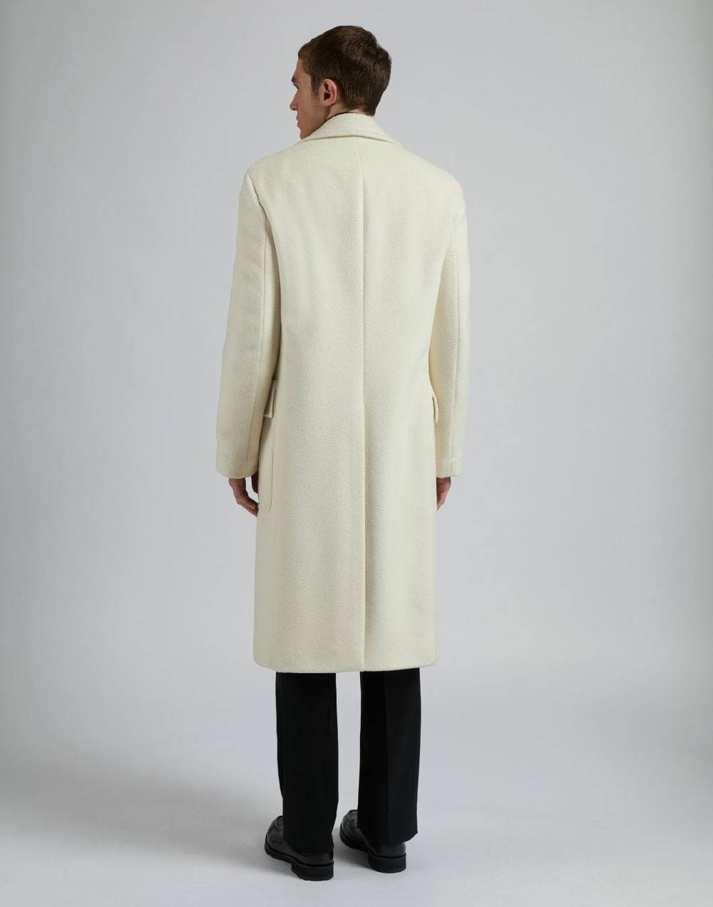 Lardini Cappotto doppiopetto panna in lana alpaca Offerta