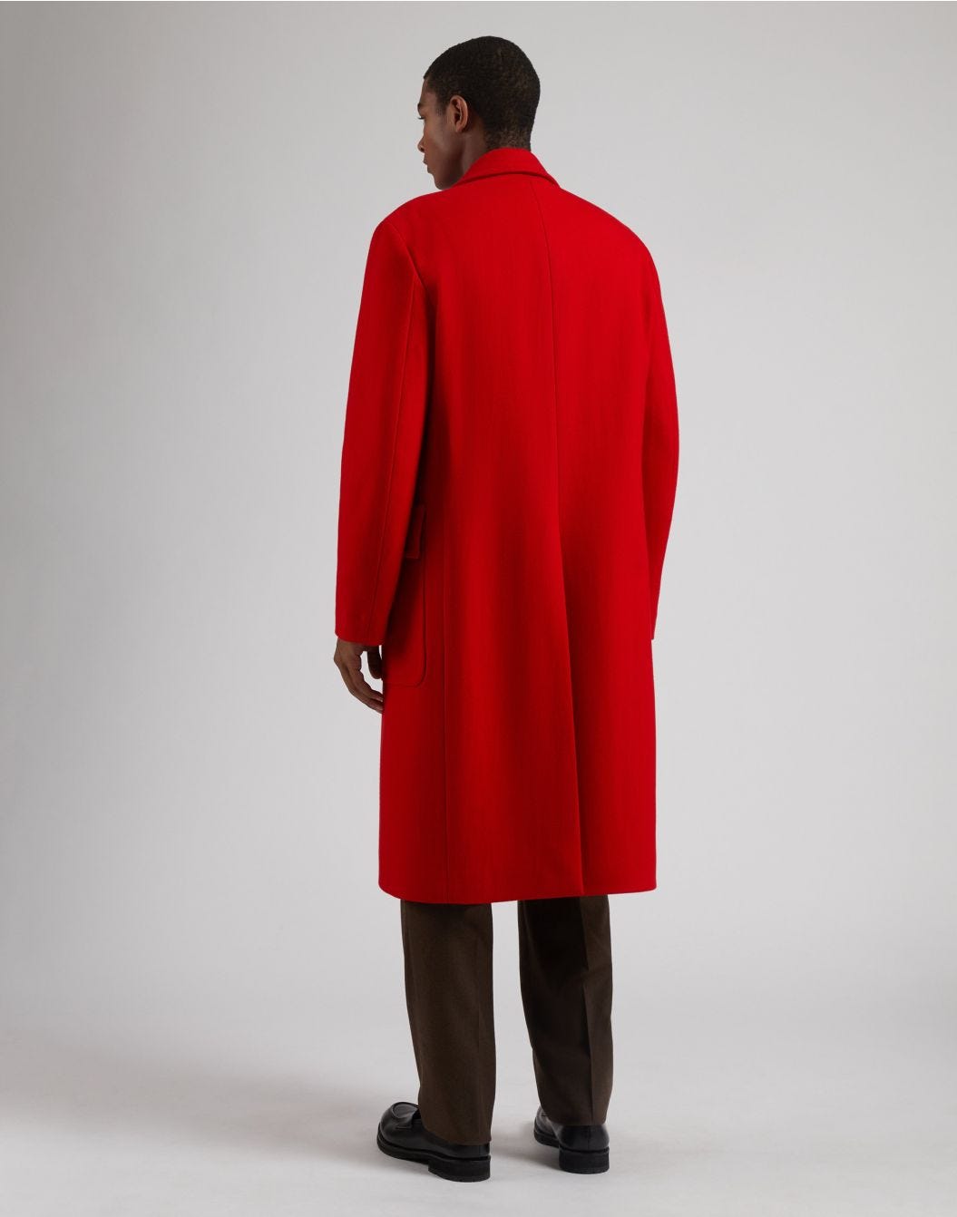 Lardini Cappotto doppiopetto rosso in tessuto misto lana Economico