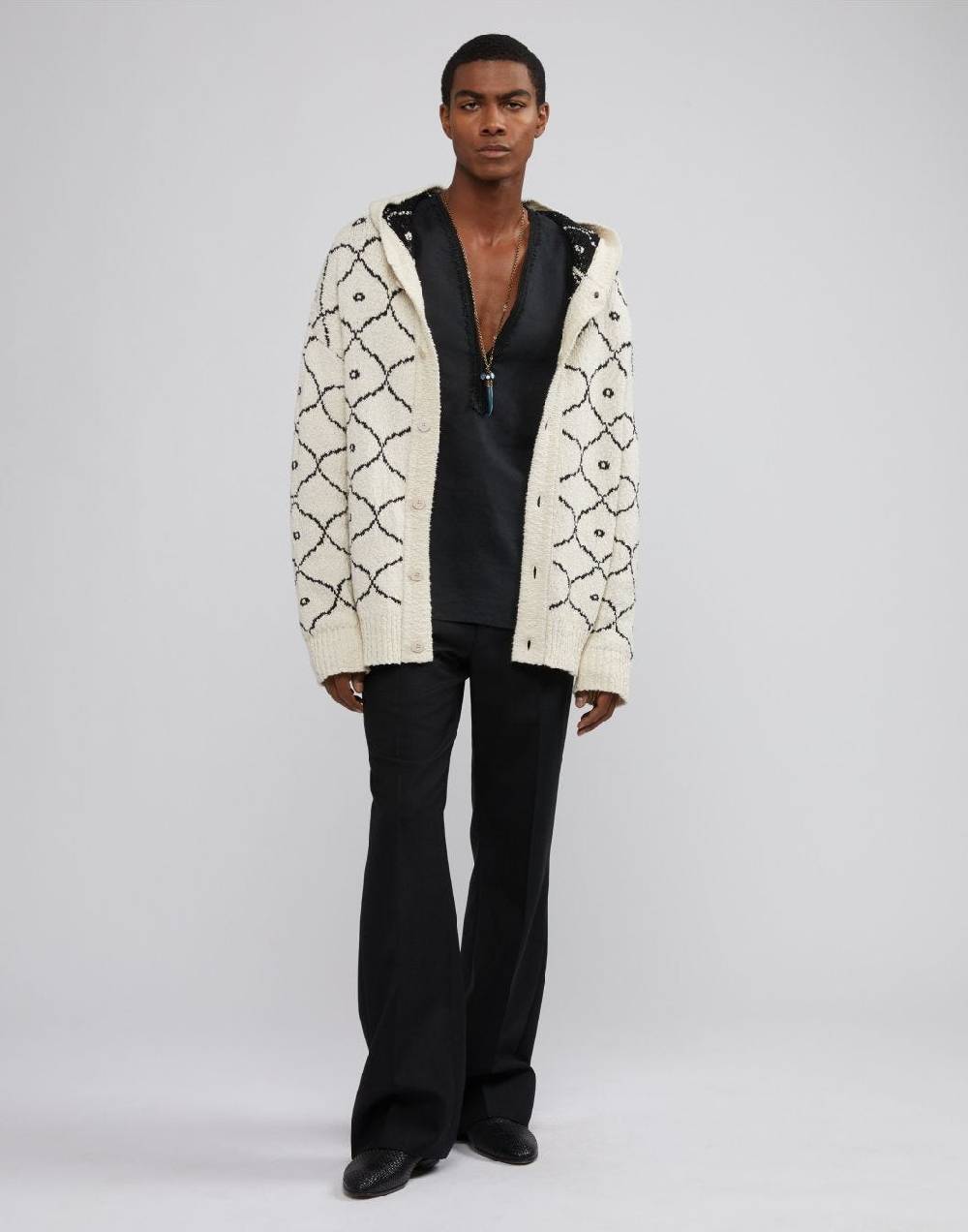 Lardini Cardigan in maglia con bottoni e cappuccio Online