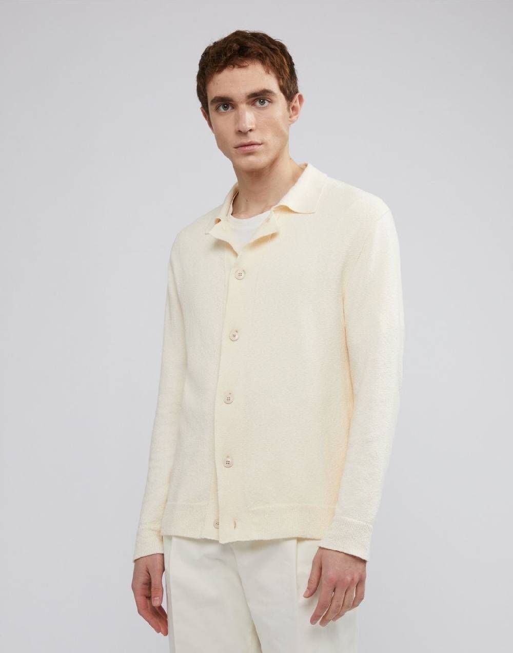 Lardini Cardigan panna in cotone e poliamide con bottoni Outlet