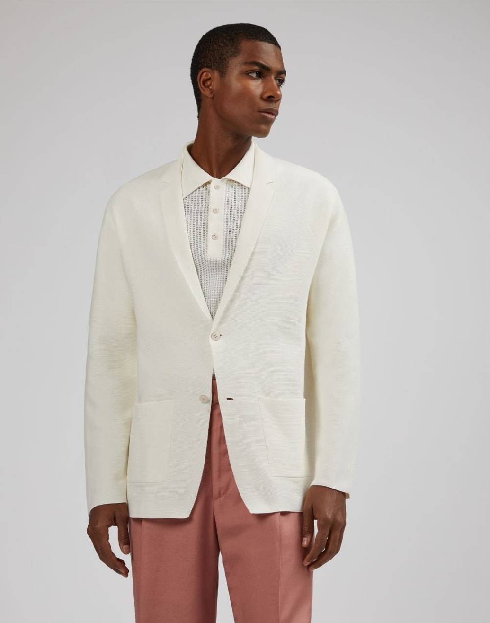 Lardini Giacca maglia stretch panna Saldi