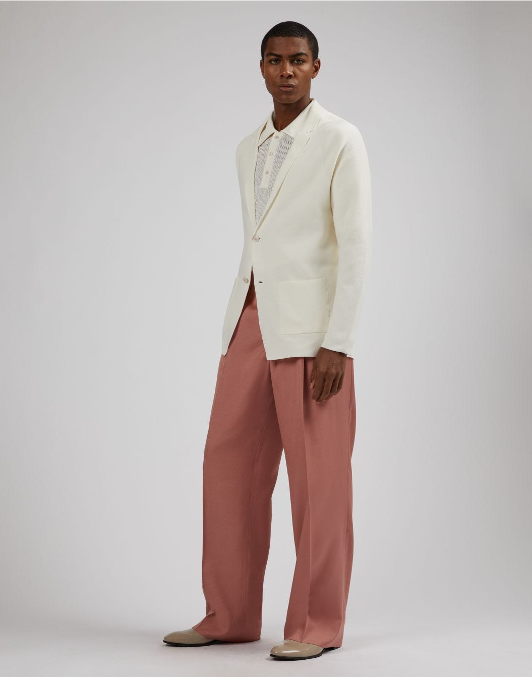 Lardini Giacca maglia stretch panna Saldi