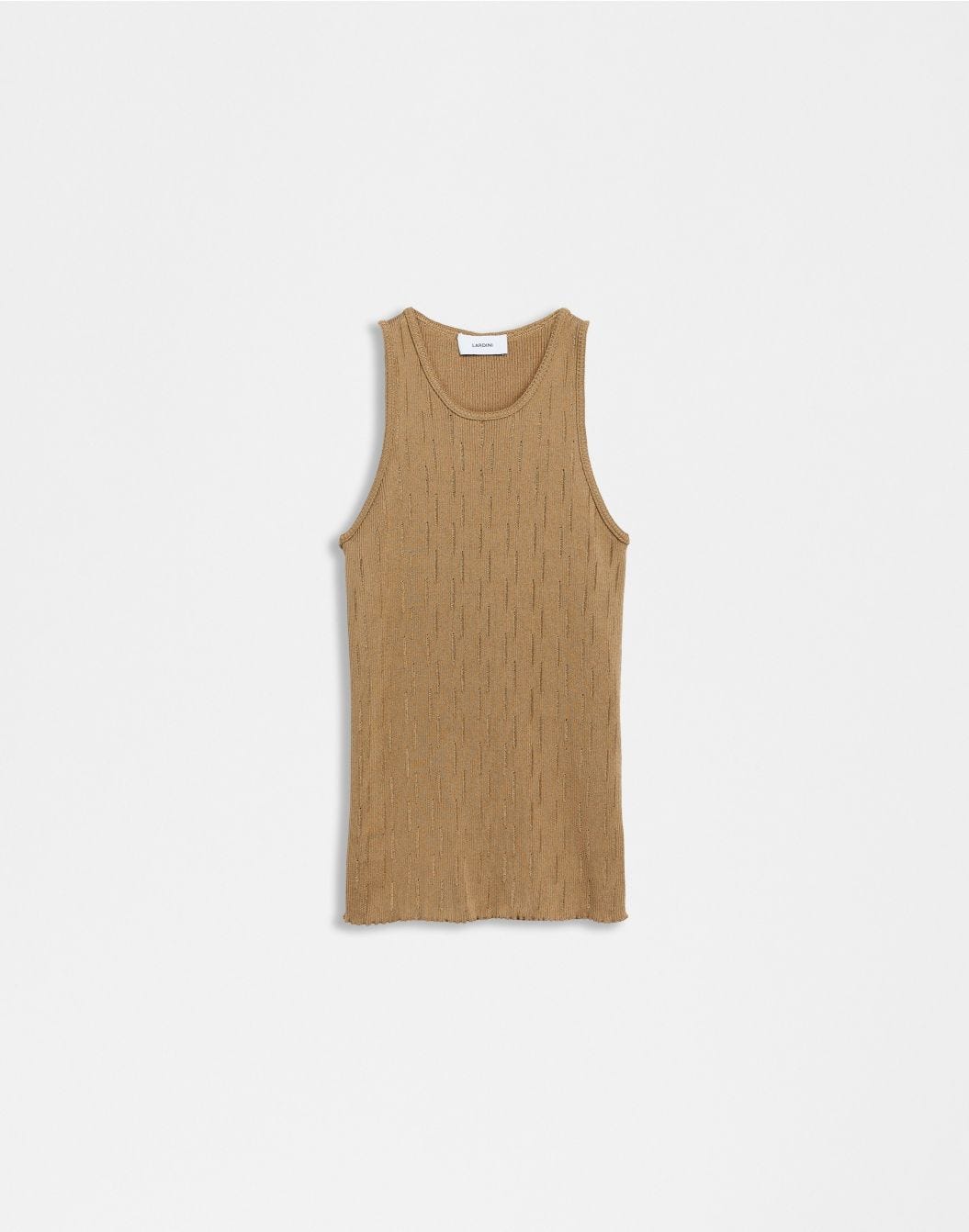 Lardini Canotta in maglia beige con costina Offerte