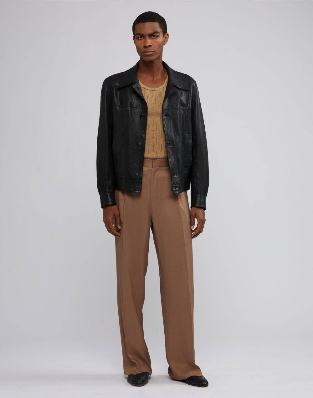 Lardini Canotta in maglia beige con costina Offerte