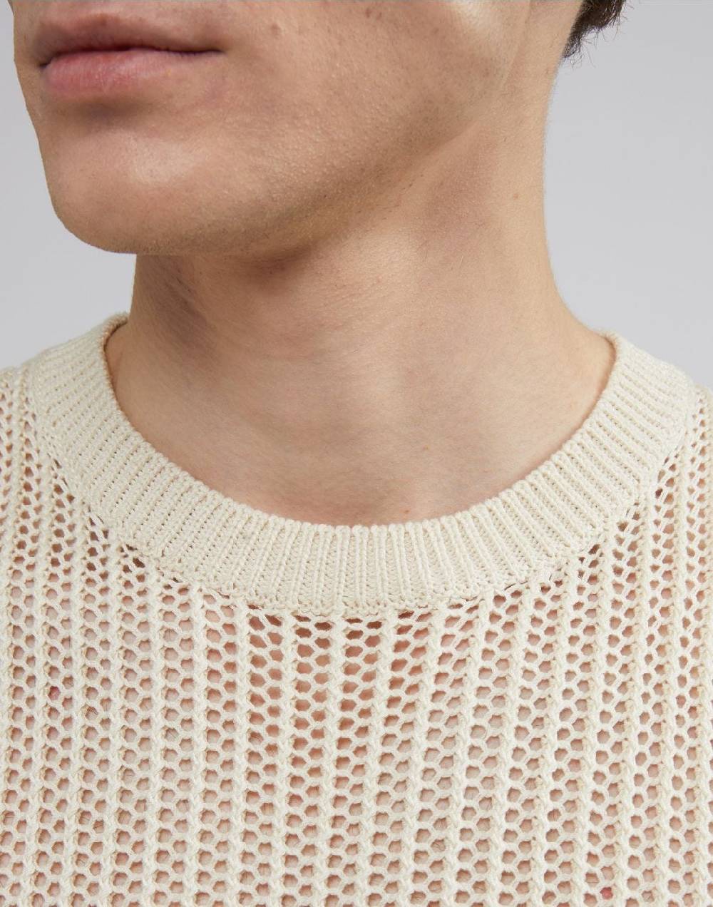 Lardini Canotta in maglia panna a coste traforata Hotsell