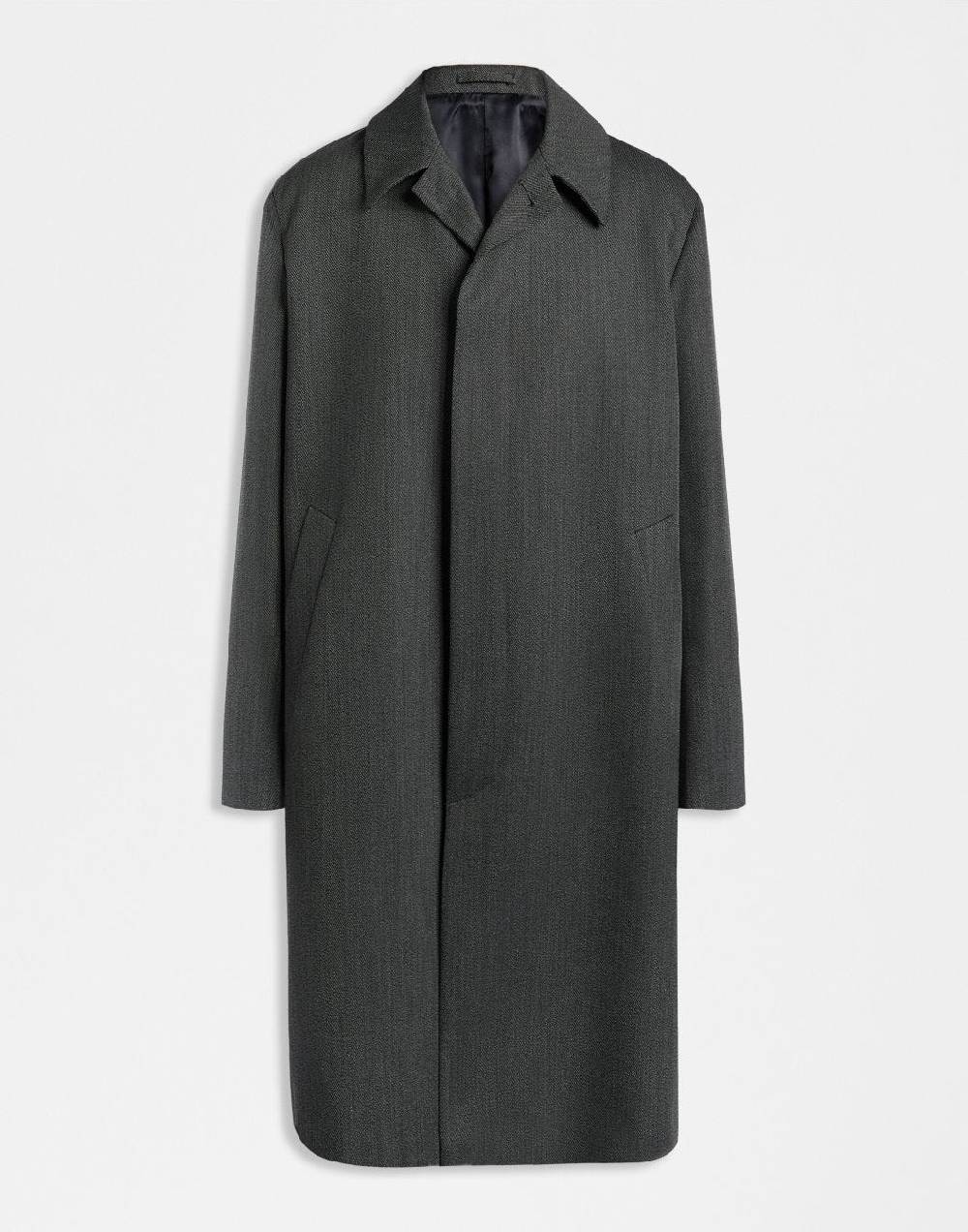 Lardini Cappotto monopetto grigio foderato con finta davanti Vendita Calda