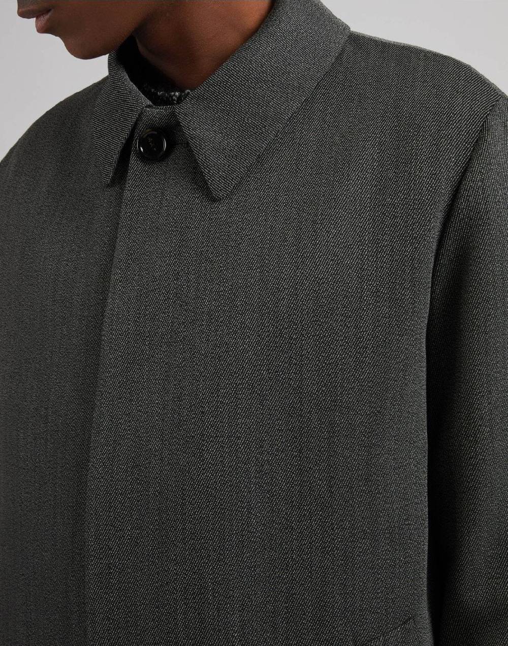 Lardini Cappotto monopetto grigio foderato con finta davanti Vendita Calda