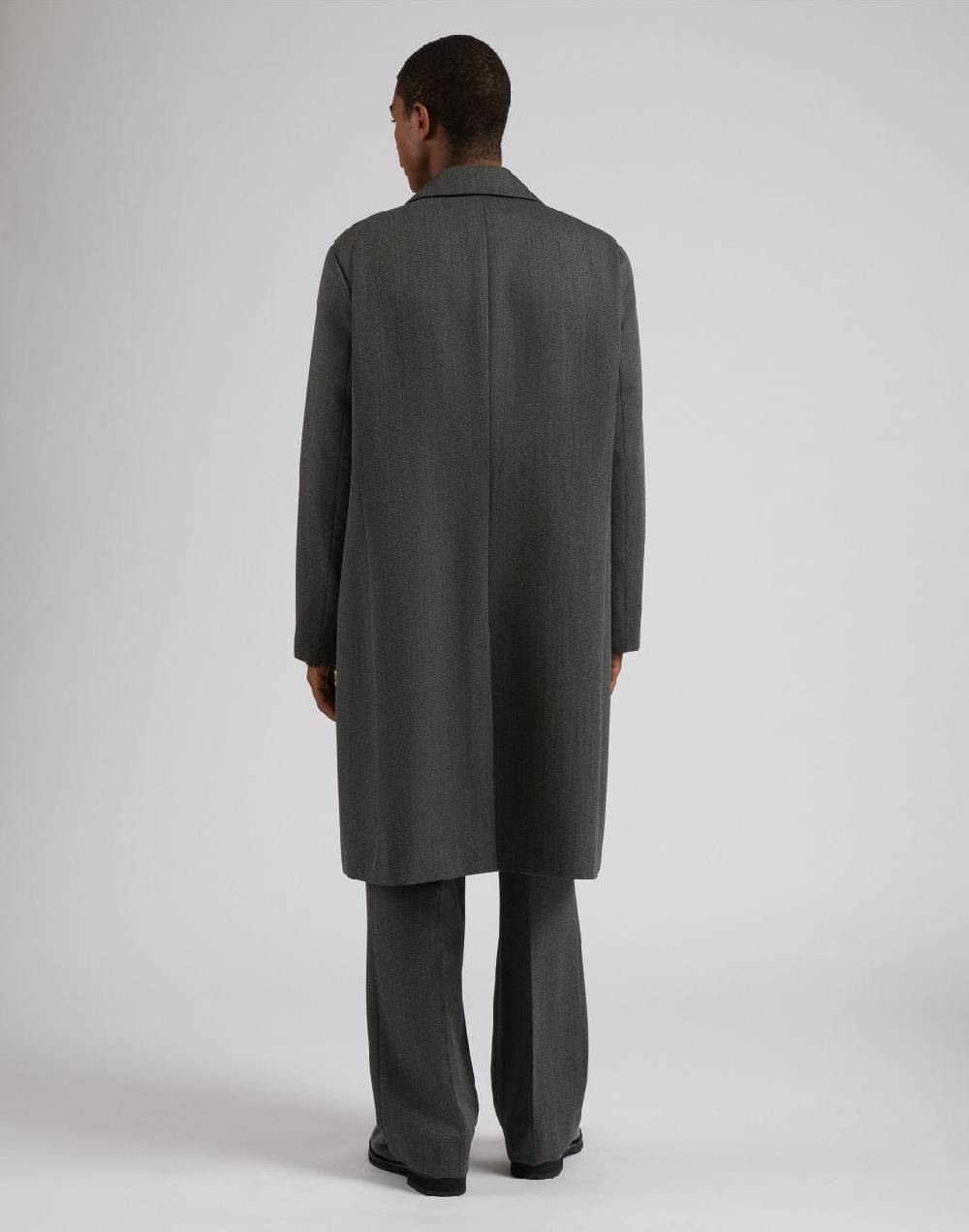 Lardini Cappotto monopetto grigio foderato con finta davanti Vendita Calda