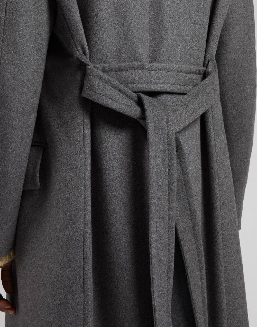 Lardini Cappotto doppiopetto grigio in puro cashmere riciclato Saldi
