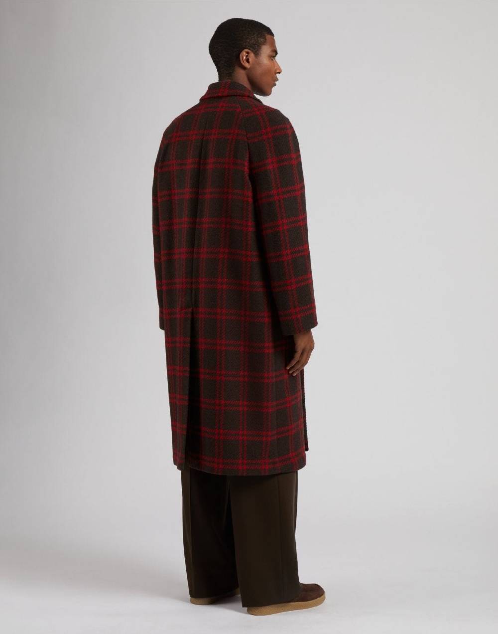 Lardini Cappotto doppiopetto maxi quadro in lana inglese shetland Vendite Flash