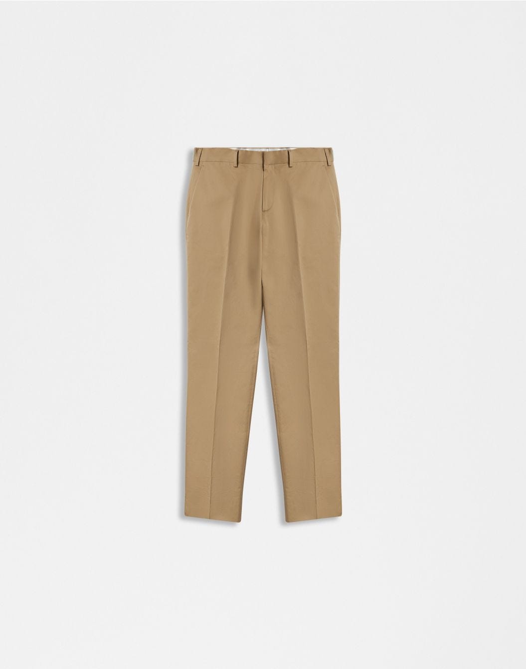 Lardini Pantalone nocciola senza pinces in drill di cotone stretch In Saldo