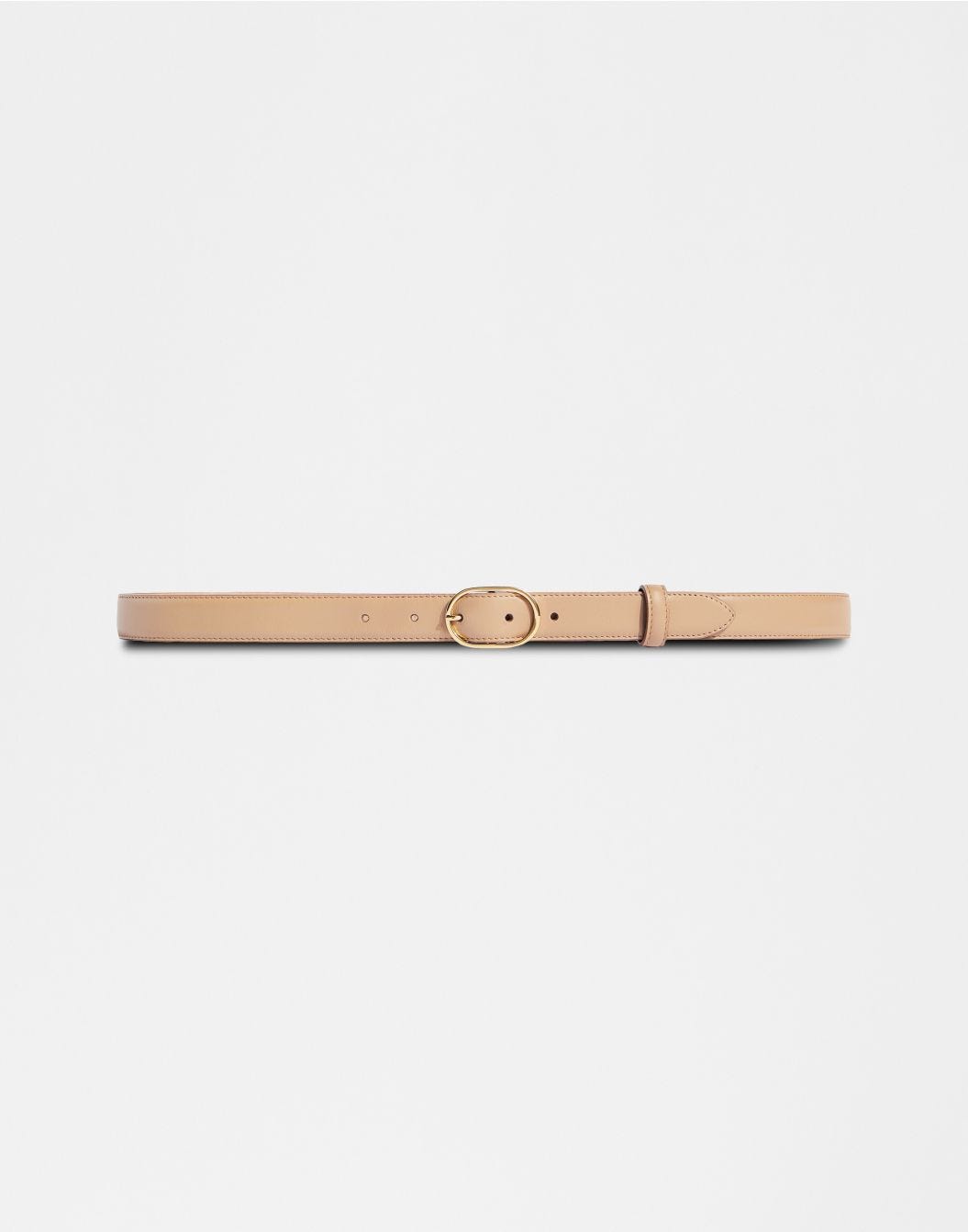 Lardini Cintura in pelle beige con fibbia ovale Vendita