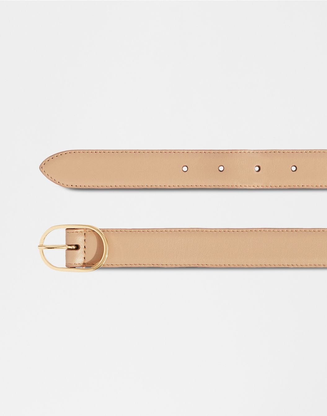 Lardini Cintura in pelle beige con fibbia ovale Vendita