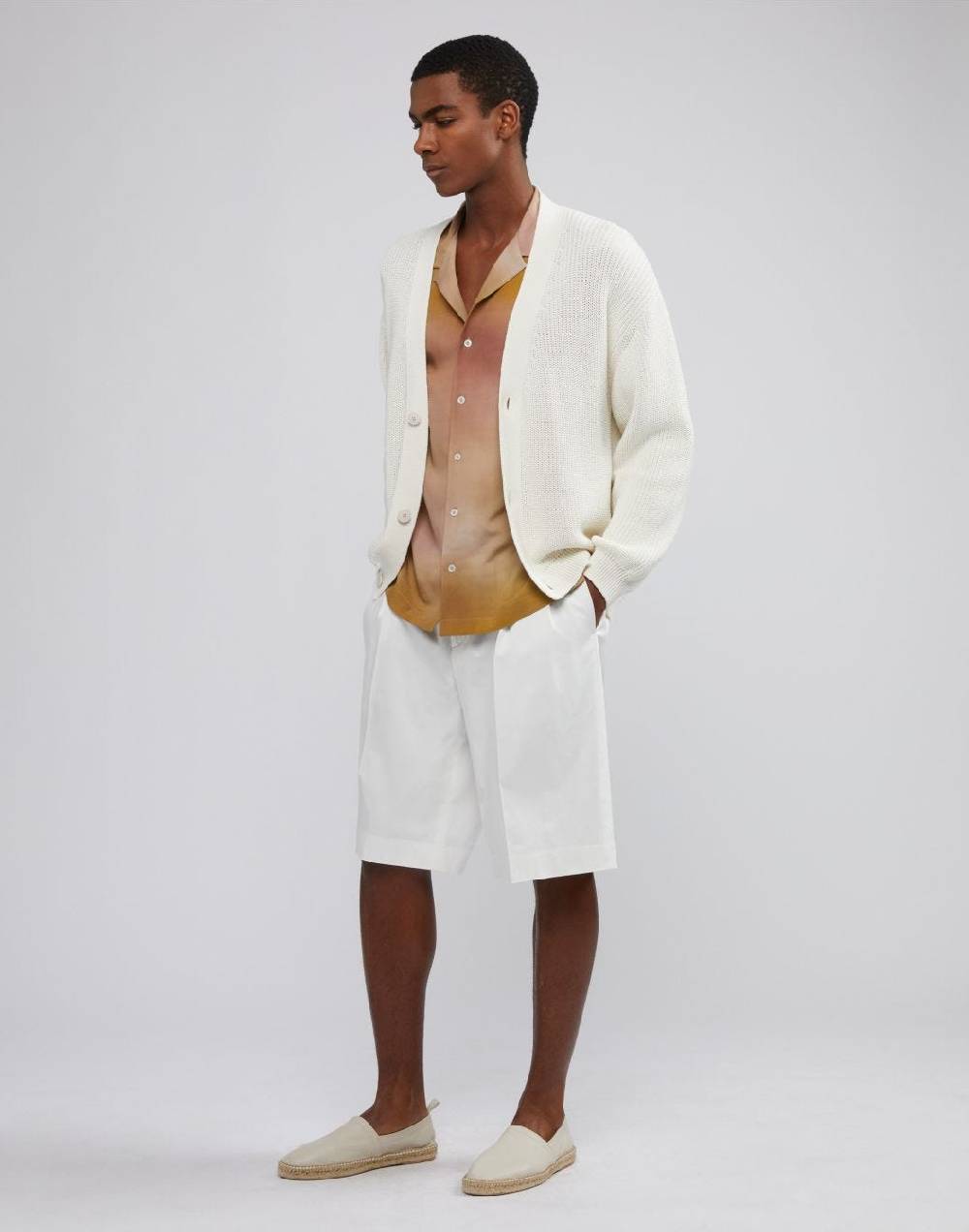 Lardini Bermuda comfort corto in cotone satin stretch bianco Pezzi Unici